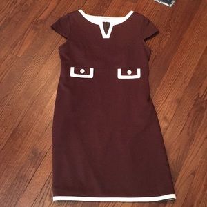 Lilly pulitzer brown and cream mod dress